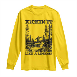 Kickin It Like A Legend Long Sleeve Shirt Funny Bigfoot Soccer Player TS12 Daisy Print Your Wear