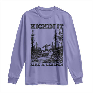 Kickin It Like A Legend Long Sleeve Shirt Funny Bigfoot Soccer Player TS12 Violet Print Your Wear