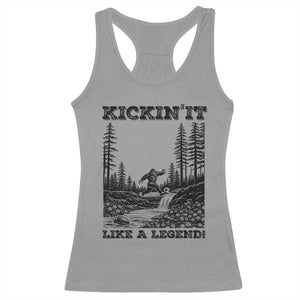 Kickin It Like A Legend Racerback Tank Top Funny Bigfoot Soccer Player TS12 Sport Gray Print Your Wear