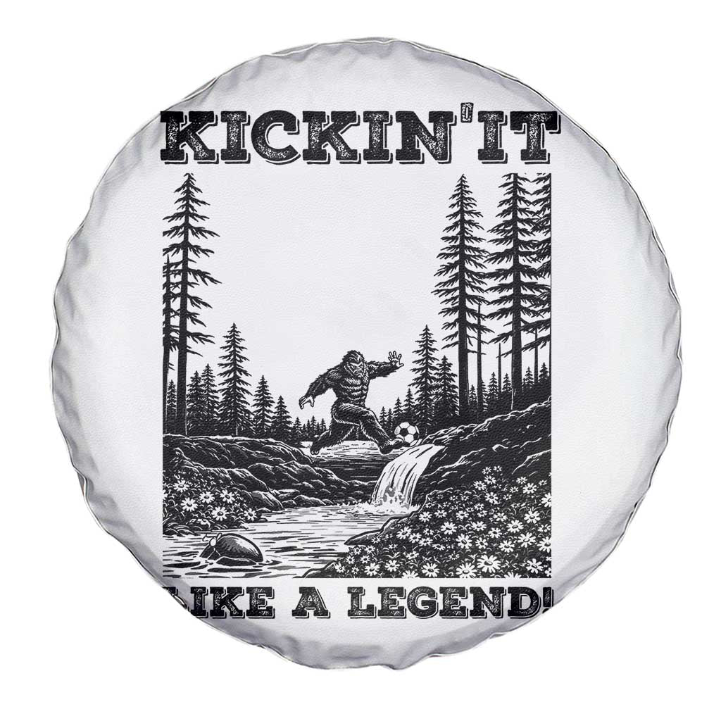 Kickin It Like A Legend Spare Tire Cover Funny Bigfoot Soccer Player TS12 Print Your Wear