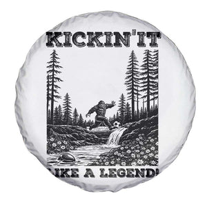 Kickin It Like A Legend Spare Tire Cover Funny Bigfoot Soccer Player TS12 Print Your Wear