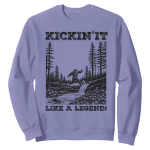 Kickin It Like A Legend Sweatshirt Funny Bigfoot Soccer Player TS12 Violet Print Your Wear