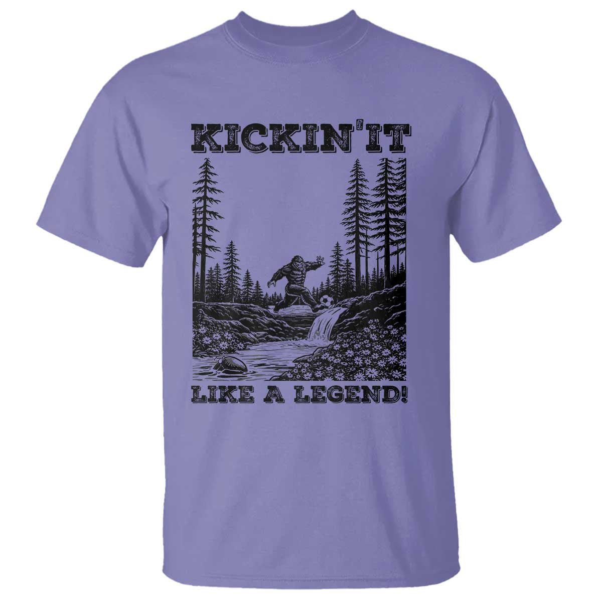 Kickin It Like A Legend T Shirt Funny Bigfoot Soccer Player TS12 Violet Print Your Wear