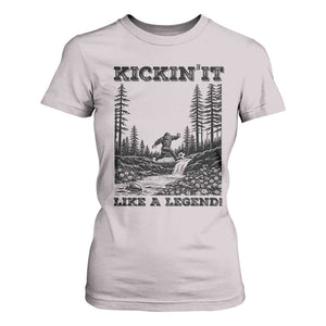 Kickin It Like A Legend T Shirt For Women Funny Bigfoot Soccer Player TS12 Ice Gray Print Your Wear