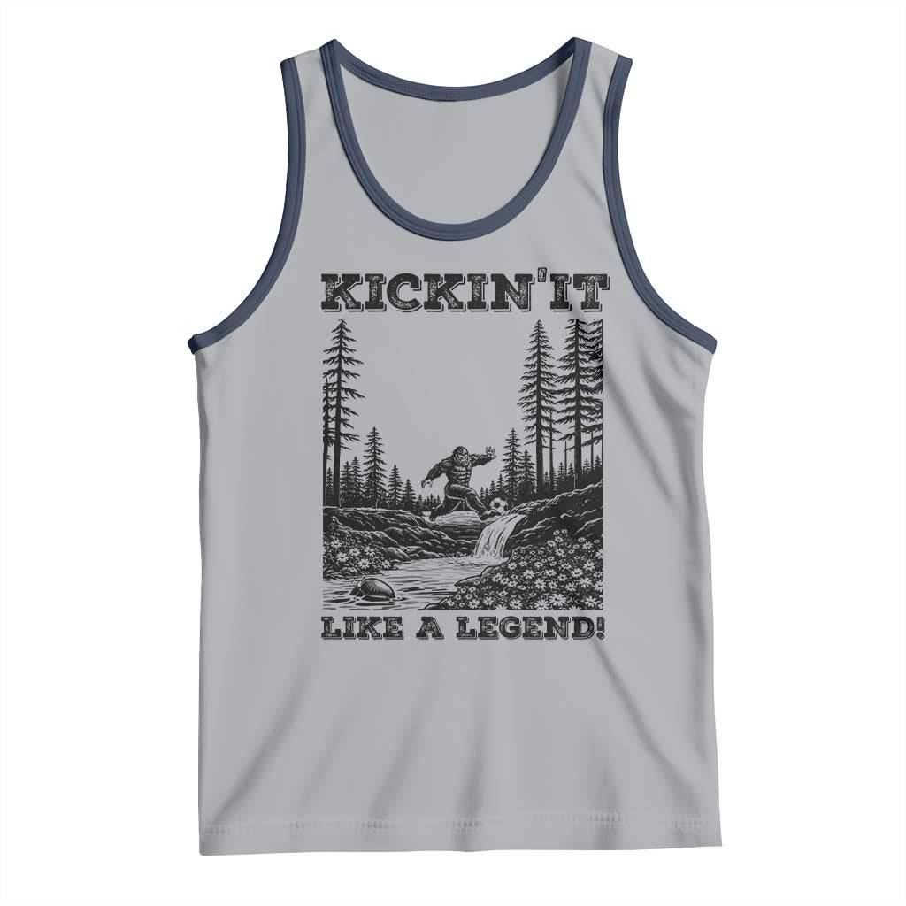 Kickin It Like A Legend Tank Top Funny Bigfoot Soccer Player TS12 Athletic Heather Navy Print Your Wear