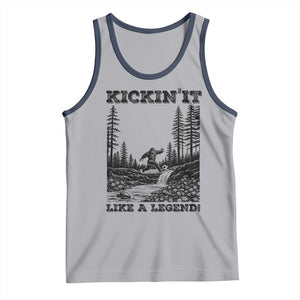 Kickin It Like A Legend Tank Top Funny Bigfoot Soccer Player TS12 Athletic Heather Navy Print Your Wear