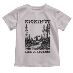 Kickin It Like A Legend Toddler T Shirt Funny Bigfoot Soccer Player TS12 Ice Gray Print Your Wear