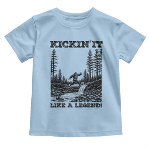 Kickin It Like A Legend Toddler T Shirt Funny Bigfoot Soccer Player TS12 Light Blue Print Your Wear