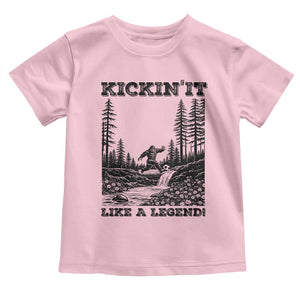 Kickin It Like A Legend Toddler T Shirt Funny Bigfoot Soccer Player TS12 Light Pink Print Your Wear