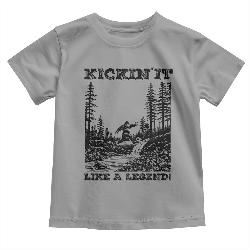 Kickin It Like A Legend Toddler T Shirt Funny Bigfoot Soccer Player TS12 Sport Gray Print Your Wear
