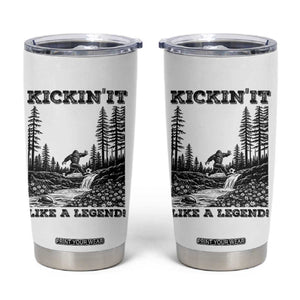 Kickin It Like A Legend Tumbler Cup Funny Bigfoot Soccer Player TS12 White Print Your Wear