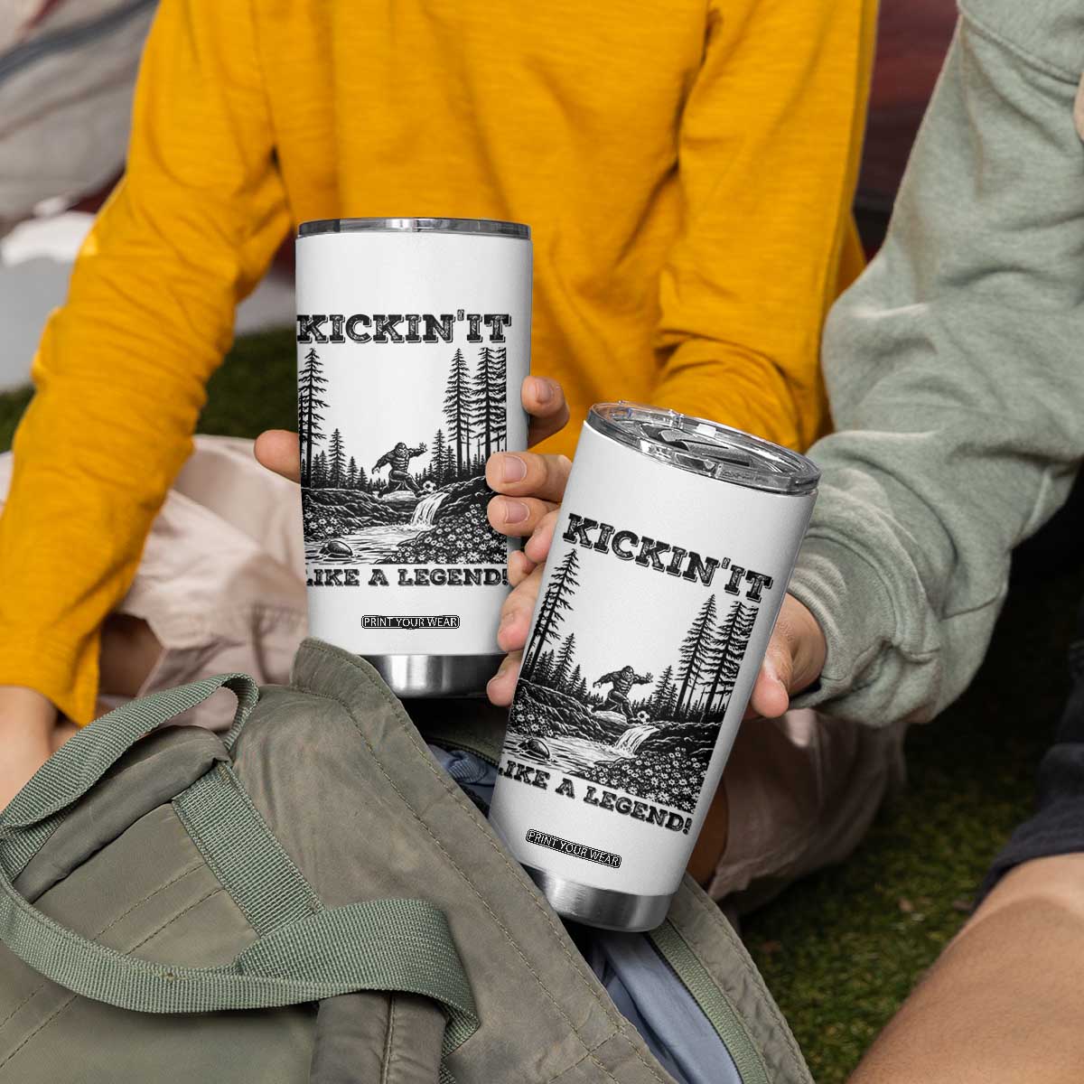 Kickin It Like A Legend Tumbler Cup Funny Bigfoot Soccer Player TS12 Print Your Wear