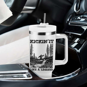 Kickin It Like A Legend Tumbler With Handle Funny Bigfoot Soccer Player TS12 Print Your Wear