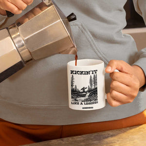 Kickin It Like A Legend Coffee Mug Funny Bigfoot Soccer Player TS12 Print Your Wear