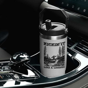 Kickin It Like A Legend Flip Straw Tumbler Funny Bigfoot Soccer Player TS12 Print Your Wear