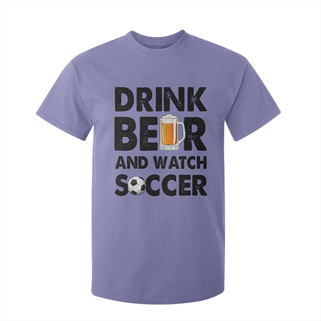 Drink Beer And Watch Soccer T Shirt For Kid Funny Beer Lover TS12 Violet Print Your Wear