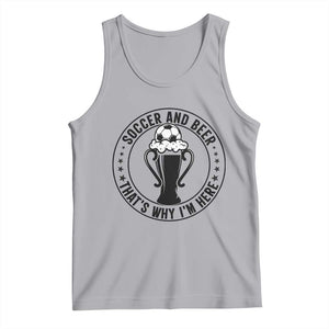 Soccer And Beer That Is Why I Am Here Tank Top Funny Football Drinking Team TS12 Athletic Heather Print Your Wear