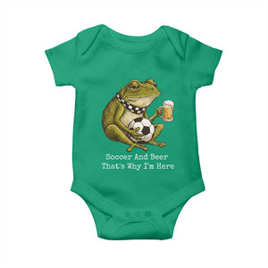 Funny Frog Lover Baby Onesie Soccer And Beer That Is Why I Am Here TS12 Irish Green Print Your Wear