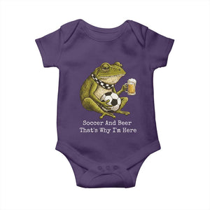 Funny Frog Lover Baby Onesie Soccer And Beer That Is Why I Am Here TS12 Purple Print Your Wear