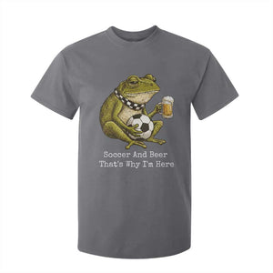 Funny Frog Lover T Shirt For Kid Soccer And Beer That Is Why I Am Here TS12 Charcoal Print Your Wear