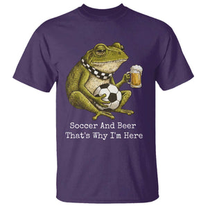Funny Frog Lover T Shirt Soccer And Beer That Is Why I Am Here TS12 Purple Print Your Wear