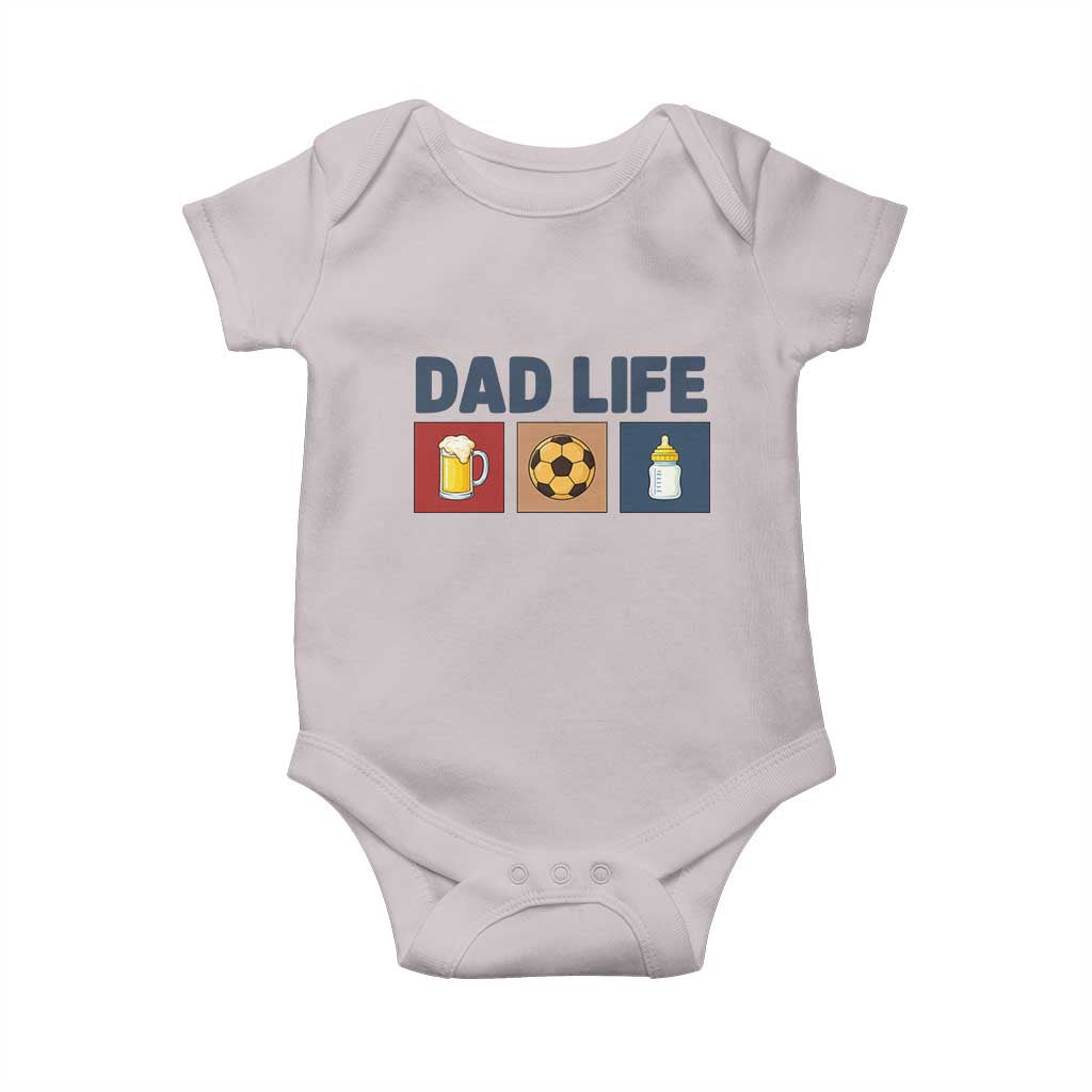Dad Life Soccer Beer Baby Bottle Baby Onesie Fathers Day Gift TS12 Ice Gray Print Your Wear
