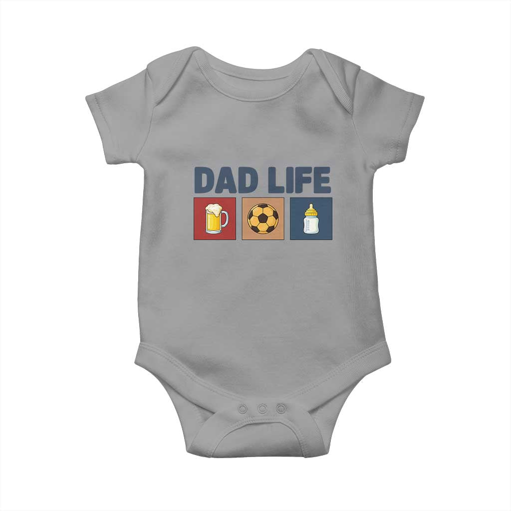 Dad Life Soccer Beer Baby Bottle Baby Onesie Fathers Day Gift TS12 Sport Gray Print Your Wear