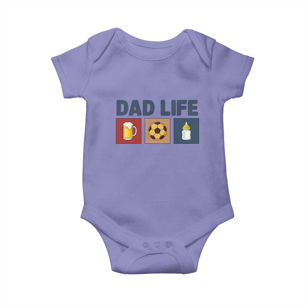 Dad Life Soccer Beer Baby Bottle Baby Onesie Fathers Day Gift TS12 Violet Print Your Wear