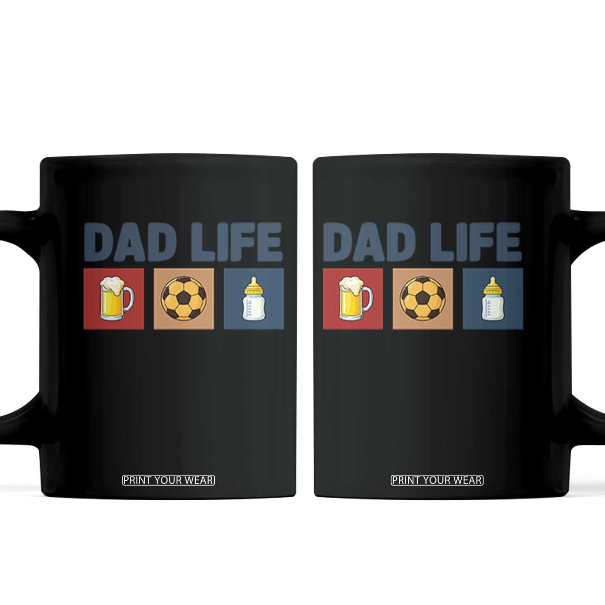 Dad Life Soccer Beer Baby Bottle Coffee Mug Fathers Day Gift TS12 Black Print Your Wear