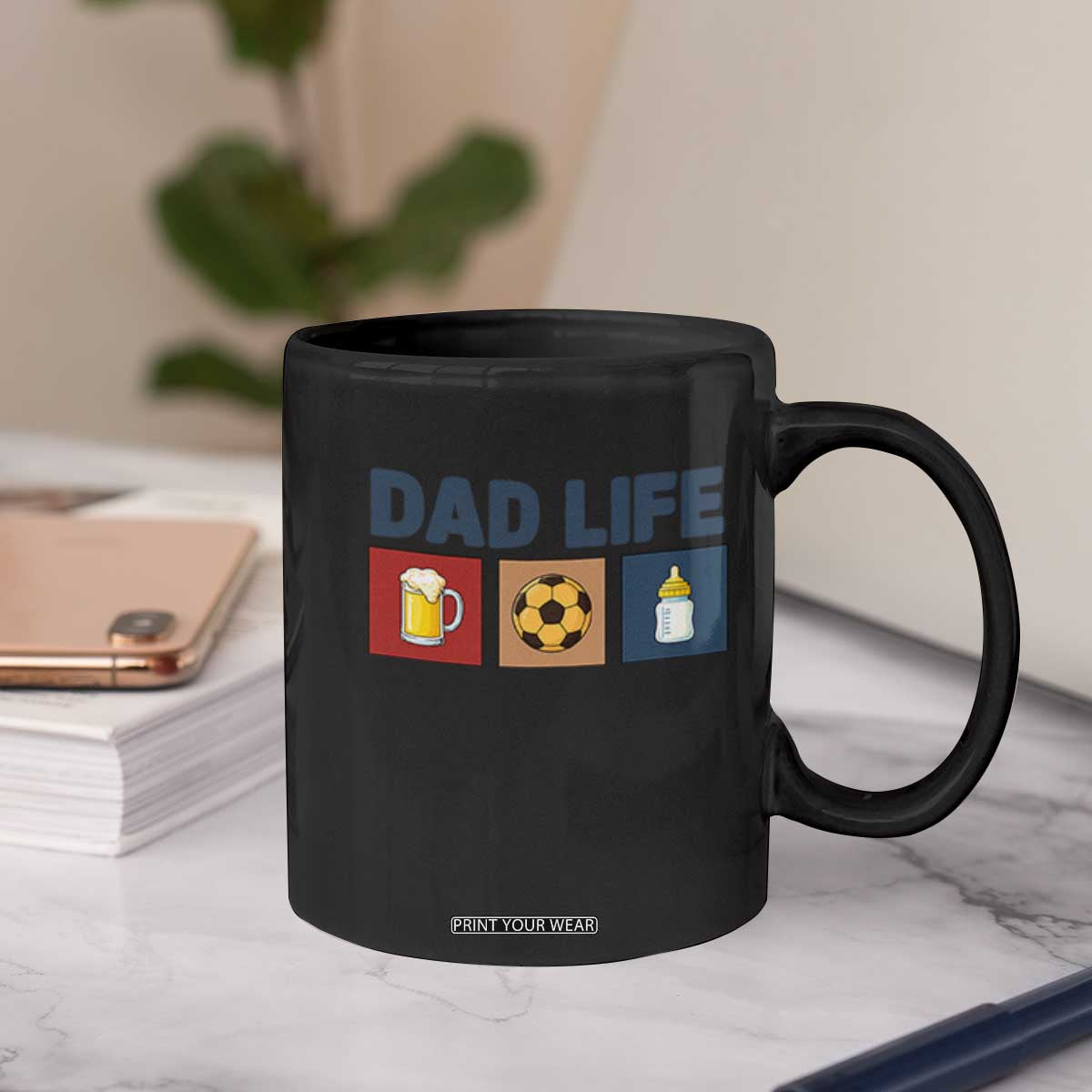 Dad Life Soccer Beer Baby Bottle Coffee Mug Fathers Day Gift TS12 Print Your Wear
