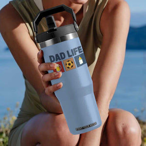 Dad Life Soccer Beer Baby Bottle Flip Straw Tumbler Fathers Day Gift TS12 One Size: 30 oz Light Blue Print Your Wear