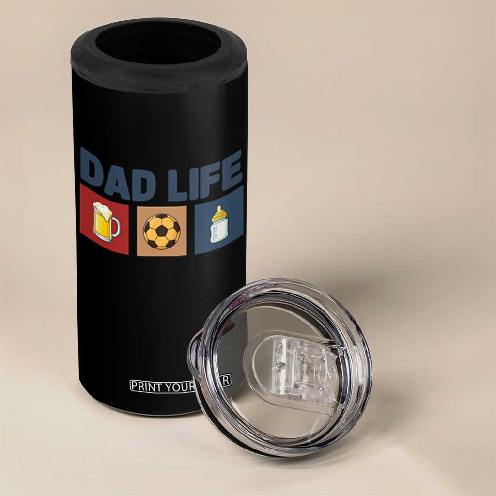 Dad Life Soccer Beer Baby Bottle 4 in 1 Can Cooler Tumbler Fathers Day Gift TS12 Print Your Wear