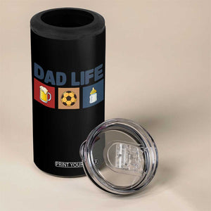 Dad Life Soccer Beer Baby Bottle 4 in 1 Can Cooler Tumbler Fathers Day Gift TS12 Print Your Wear