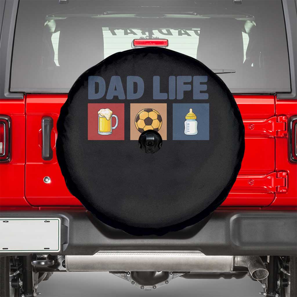 Dad Life Soccer Beer Baby Bottle Spare Tire Cover Fathers Day Gift TS12 Black Print Your Wear