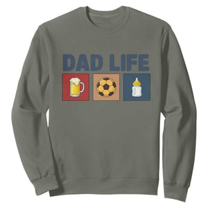 Dad Life Soccer Beer Baby Bottle Sweatshirt Fathers Day Gift TS12 Military Green Print Your Wear