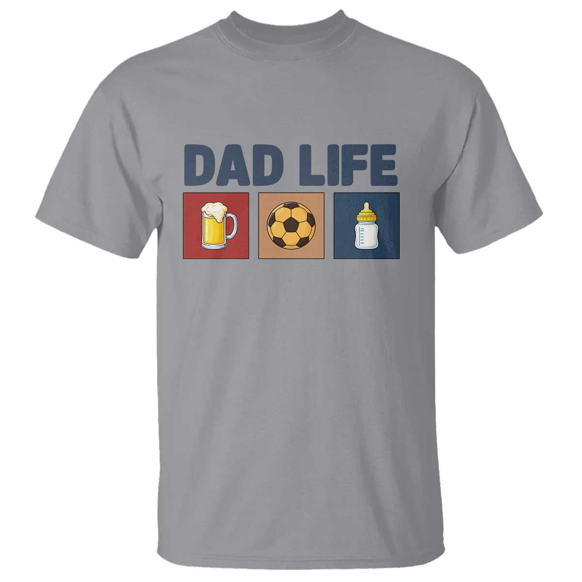 Dad Life Soccer Beer Baby Bottle T Shirt Fathers Day Gift TS12 Sport Gray Print Your Wear