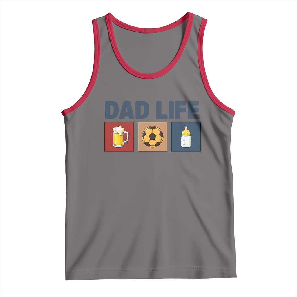 Dad Life Soccer Beer Baby Bottle Tank Top Fathers Day Gift TS12 Deep Heather Red Print Your Wear
