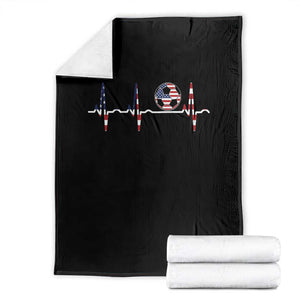 USA Soccer Heartbeat Throw Blanket American Flag Football Pulse TS12 Black Print Your Wear