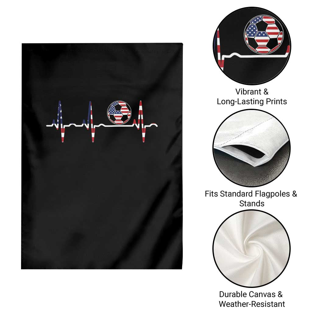 USA Soccer Heartbeat Garden Flag American Flag Football Pulse TS12 Print Your Wear