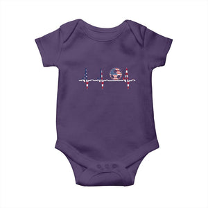 USA Soccer Heartbeat Baby Onesie American Flag Football Pulse TS12 Purple Print Your Wear