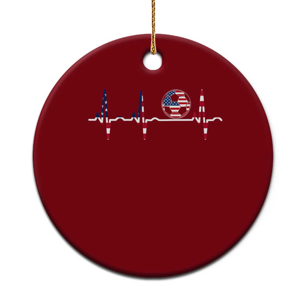 USA Soccer Heartbeat Ceramic Ornament American Flag Football Pulse TS12 1pc Red Print Your Wear
