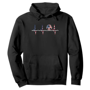 USA Soccer Heartbeat Hoodie American Flag Football Pulse TS12 Black Print Your Wear