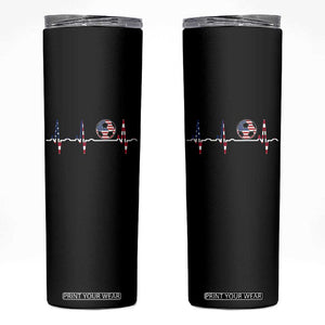 USA Soccer Heartbeat Skinny Tumbler American Flag Football Pulse TS12 Black Print Your Wear