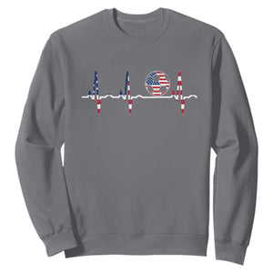 USA Soccer Heartbeat Sweatshirt American Flag Football Pulse TS12 Charcoal Print Your Wear