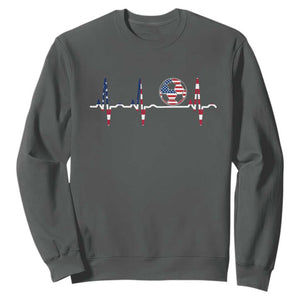 USA Soccer Heartbeat Sweatshirt American Flag Football Pulse TS12 Dark Heather Print Your Wear