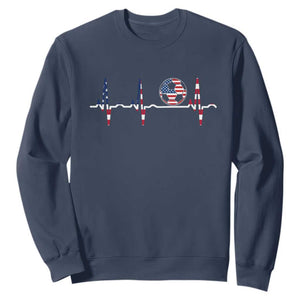 USA Soccer Heartbeat Sweatshirt American Flag Football Pulse TS12 Navy Print Your Wear