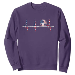 USA Soccer Heartbeat Sweatshirt American Flag Football Pulse TS12 Purple Print Your Wear