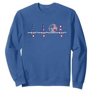 USA Soccer Heartbeat Sweatshirt American Flag Football Pulse TS12 Royal Blue Print Your Wear