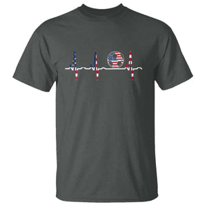 USA Soccer Heartbeat T Shirt American Flag Football Pulse TS12 Dark Heather Print Your Wear