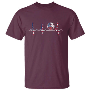 USA Soccer Heartbeat T Shirt American Flag Football Pulse TS12 Maroon Print Your Wear